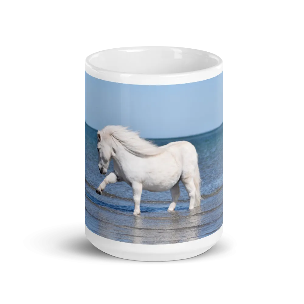 "Waving" White glossy mug