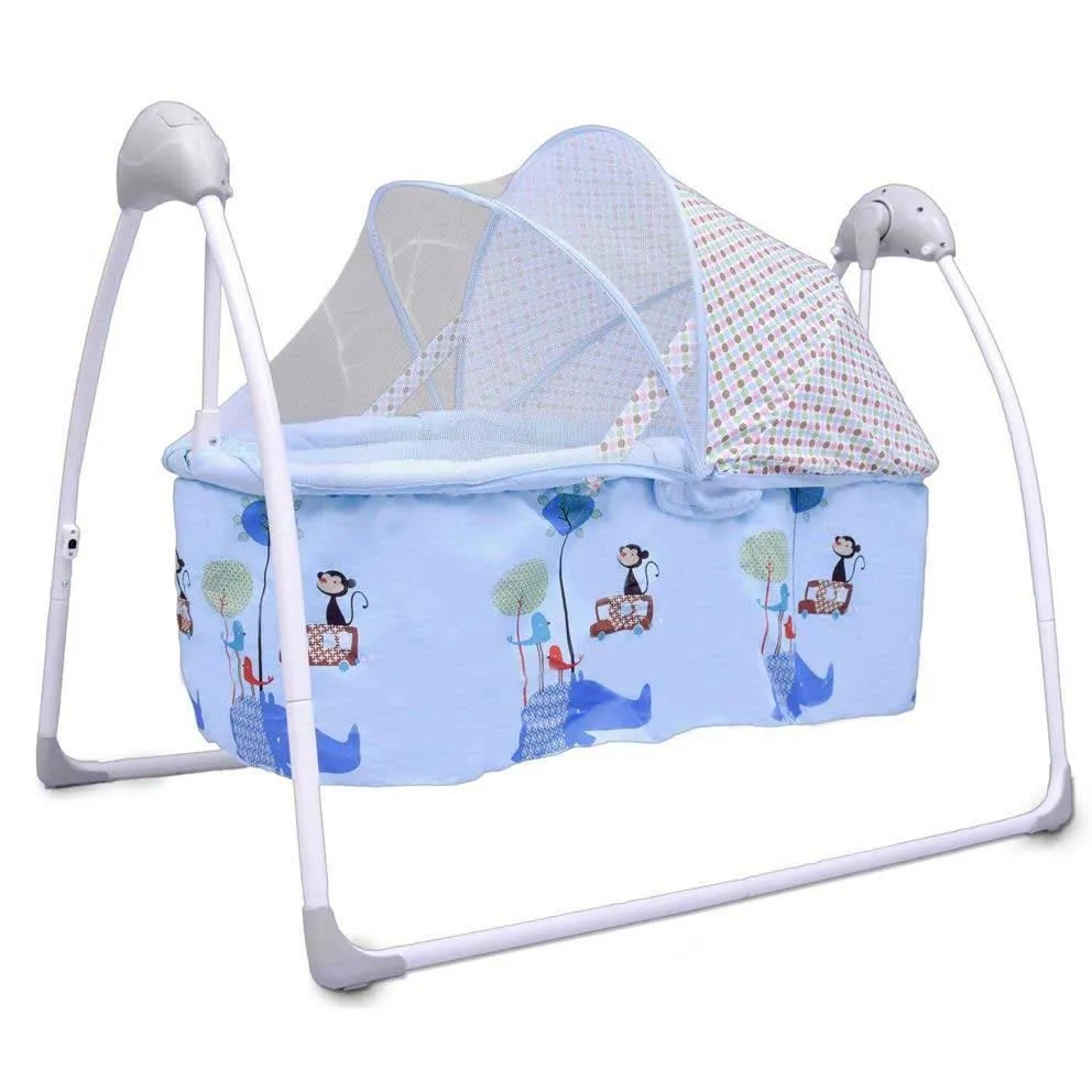 R FOR RABBIT Lullabies Baby Cradle with Remote Control & Mosquito Net - Blue