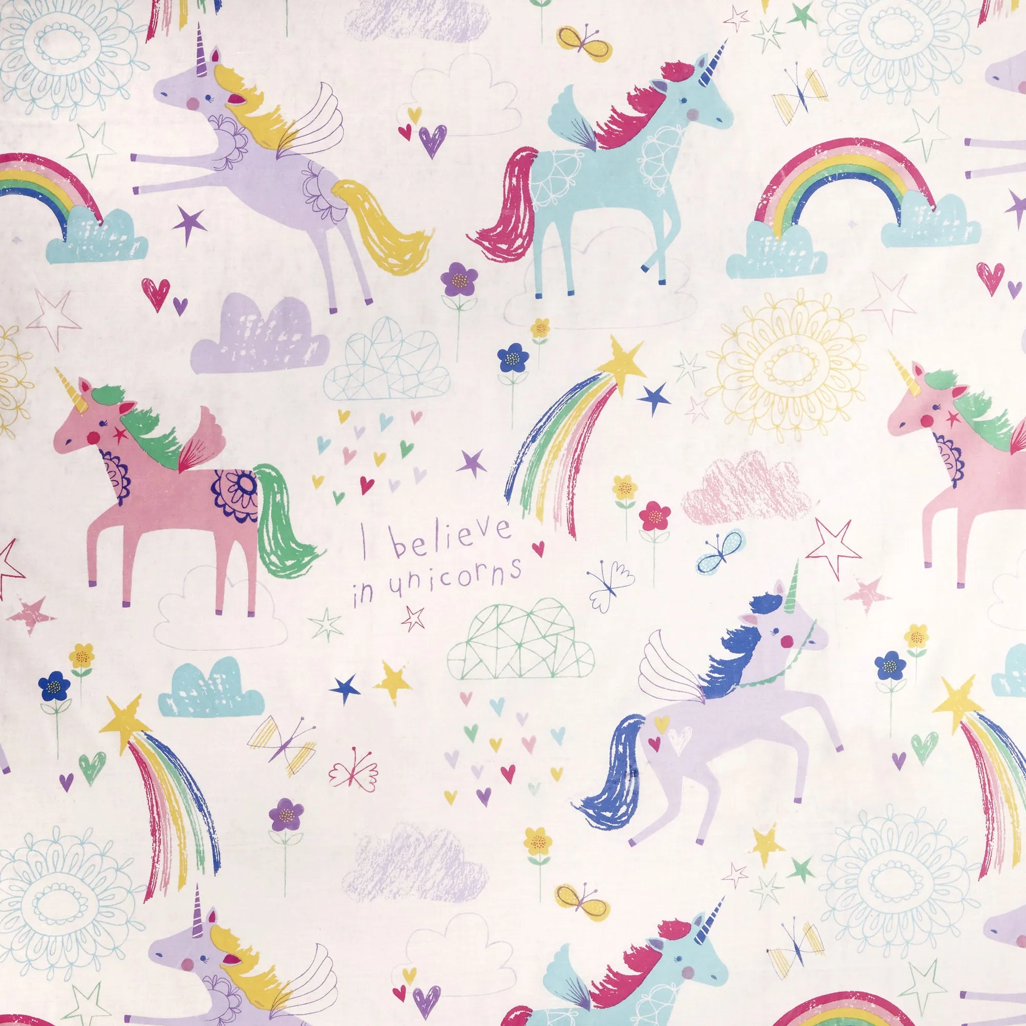 Rainbow Unicorn Duvet Cover Set by Bedlam in Multicolour