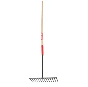 Razor-Back 14 Tine Asphalt Rake, Forged with Wood Handle