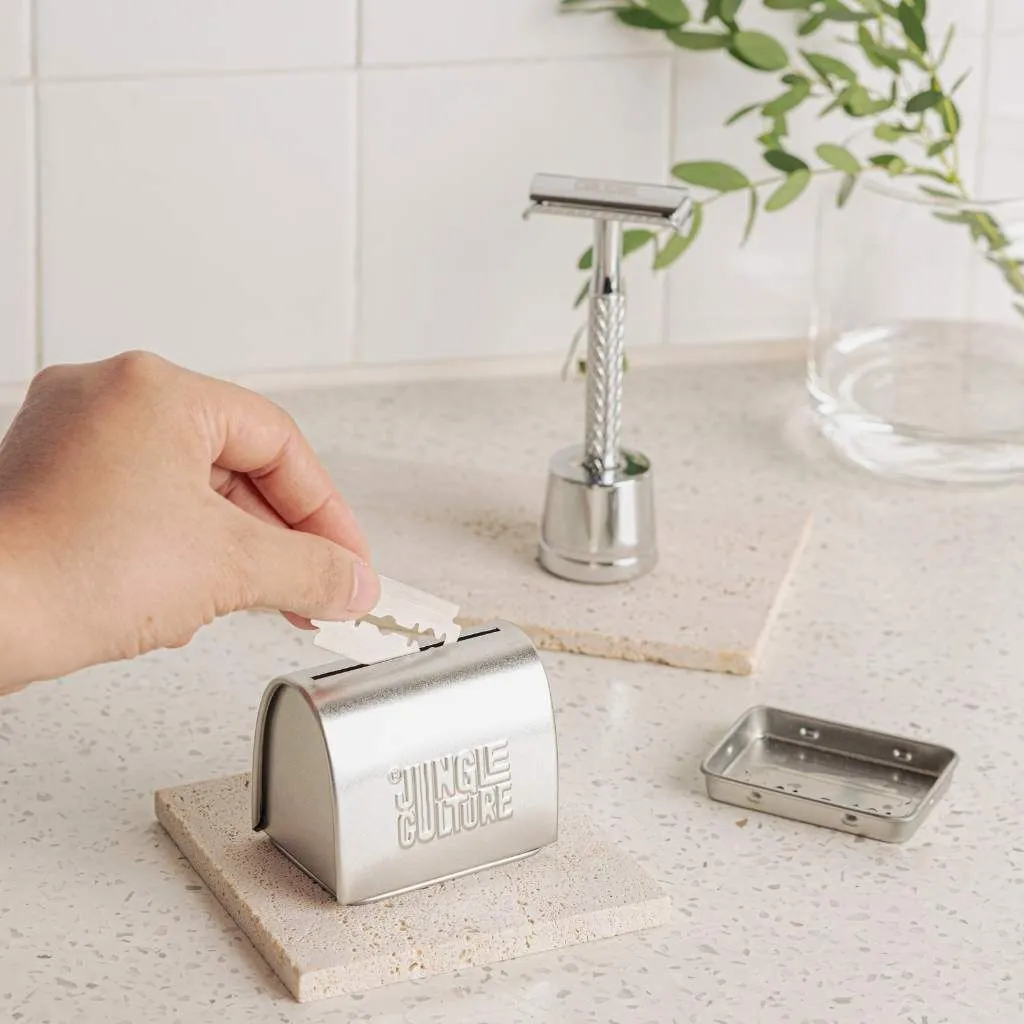 Razor Blade Disposal Tin - Steel - Plastic-Free