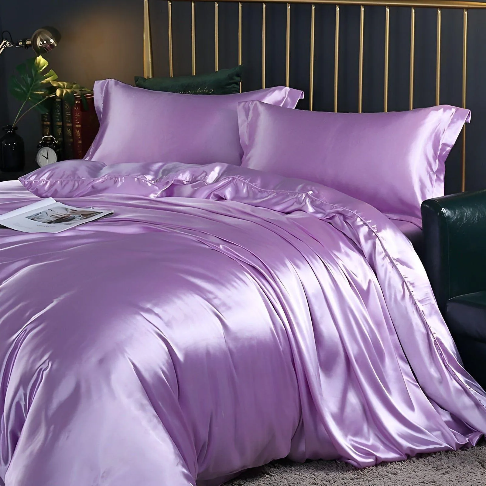 RoyalSilk Bettwäsche - Luxuriöses Satin Bettdecken Set (1 Flachlaken   1 Bettbezug   2 Kissenbezüge)