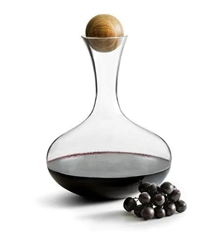 Sagaform Wine Carafe with Oak Stopper 67-Ounce