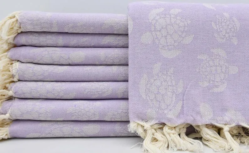 Sea Turtle Purple 100% Cotton Towel