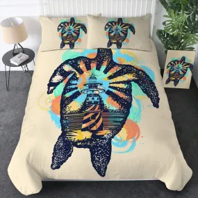 Sea Turtles Lighthouse Bedding Set