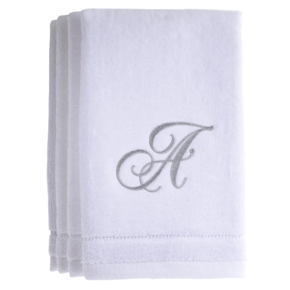 Set of 4 monogrammed towels - Initial A (Wholesale)