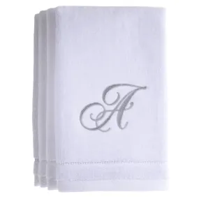 Set of 4 monogrammed towels - Initial A (Wholesale)