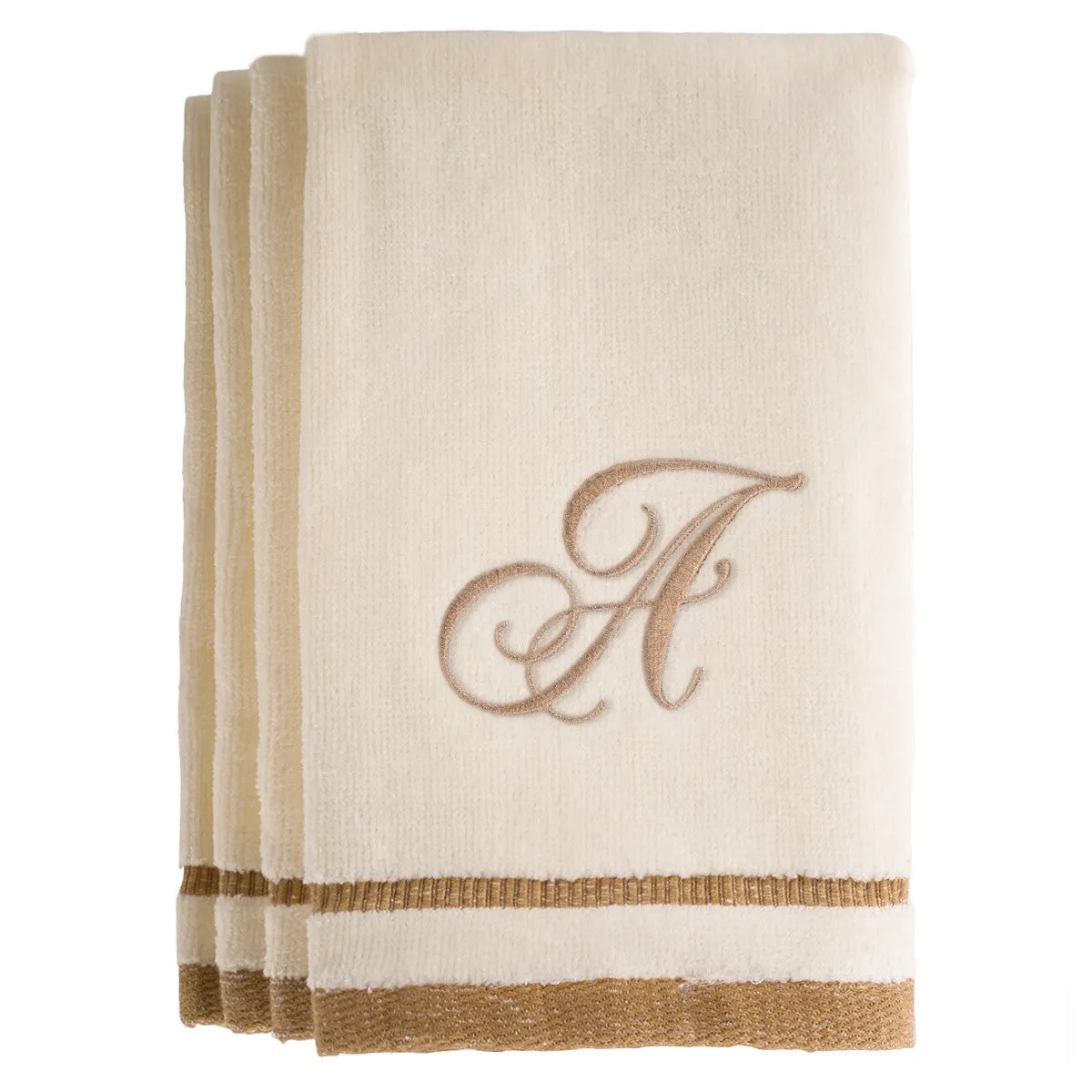 Set of 4 monogrammed towels - Initial A (Wholesale)