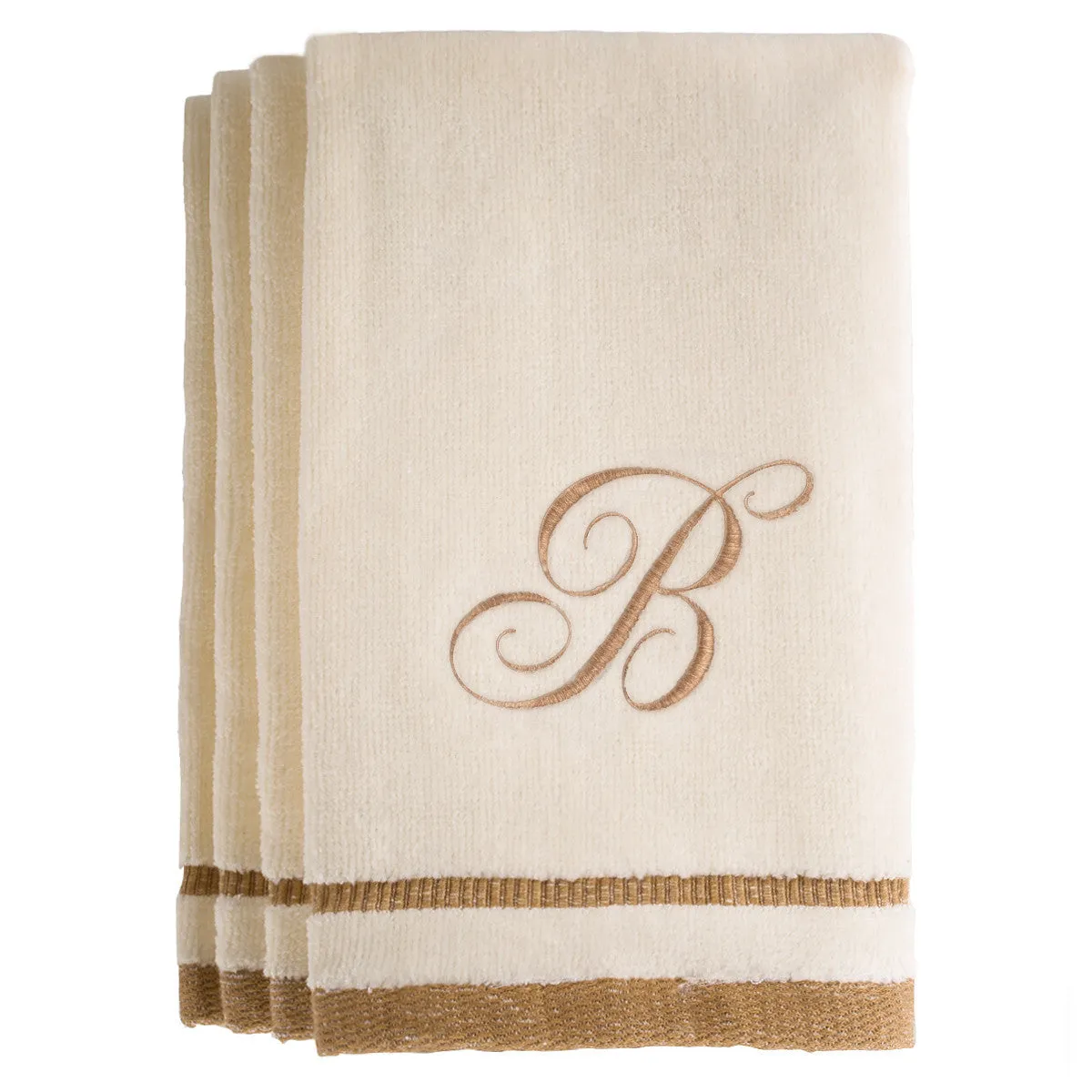 Set of 4 monogrammed towels - Initial B (Wholesale)