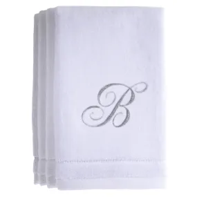 Set of 4 monogrammed towels - Initial B