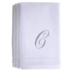 Set of 4 monogrammed towels - Initial C (Wholesale)