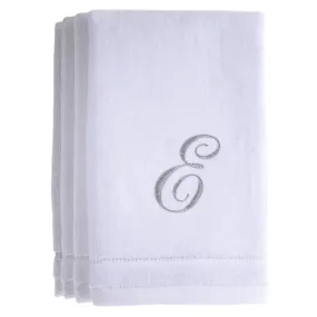 Set of 4 monogrammed towels - Initial E (Wholesale)