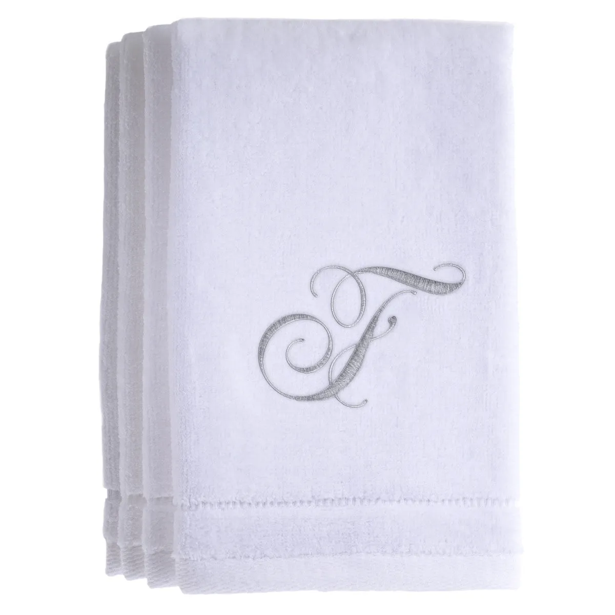 Set of 4 monogrammed towels - Initial F (Wholesale)