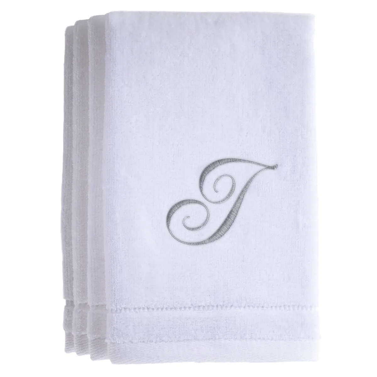 Set of 4 monogrammed towels - Initial I (Wholesale)