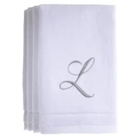 Set of 4 monogrammed towels - Initial L (Wholesale)