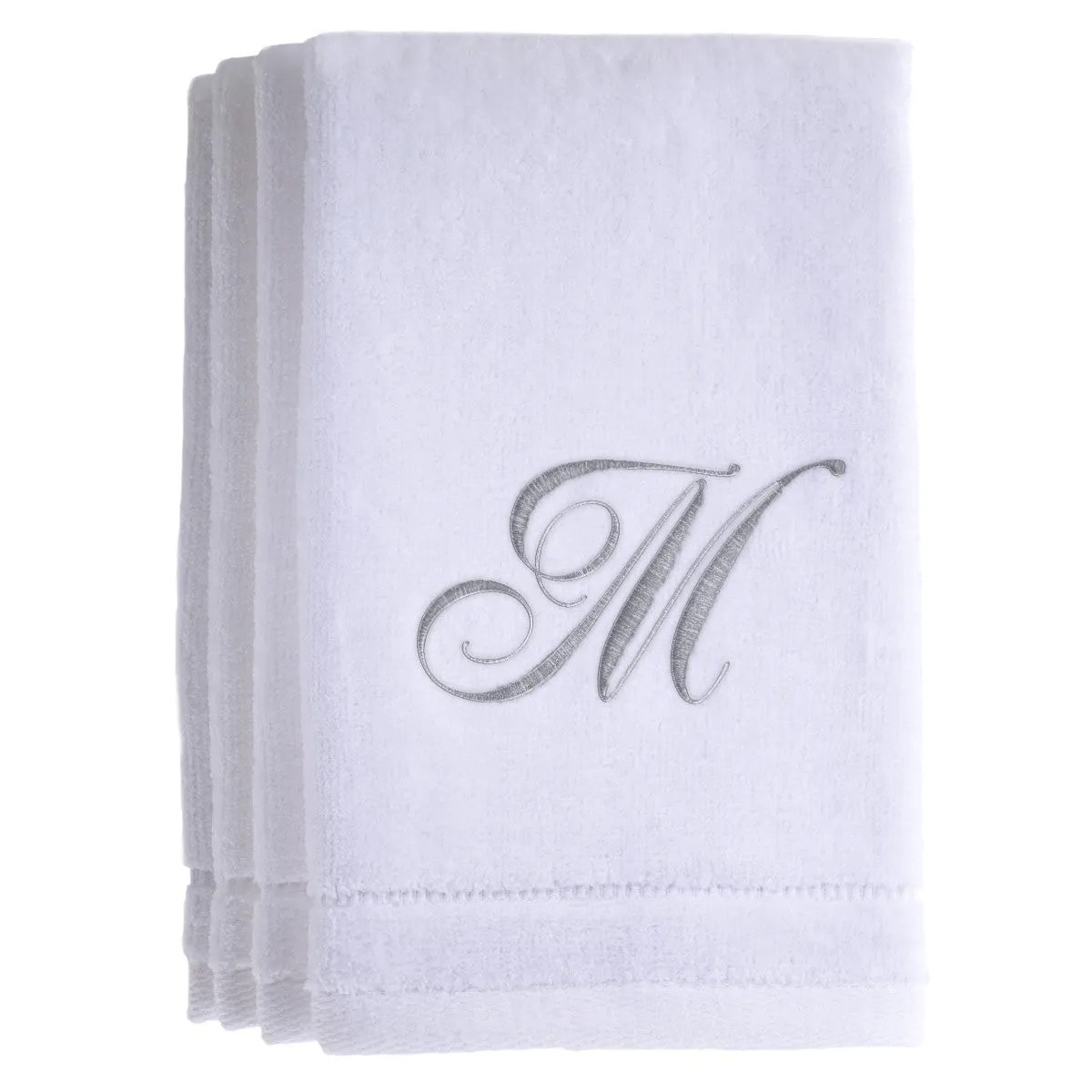 Set of 4 monogrammed towels - Initial M (Wholesale)