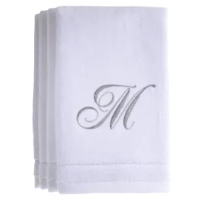 Set of 4 monogrammed towels - Initial M (Wholesale)