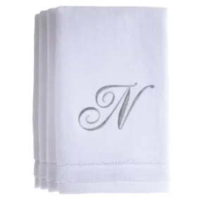 Set of 4 monogrammed towels - Initial N (Wholesale)