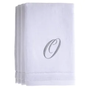 Set of 4 monogrammed towels - Initial O