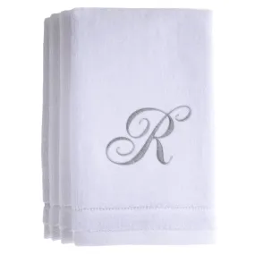 Set of 4 monogrammed towels - Initial R (Wholesale)