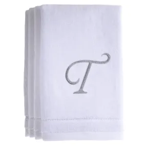 Set of 4 monogrammed towels - Initial T (Wholesale)