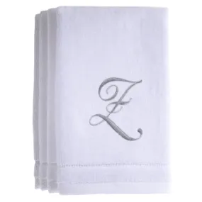 Set of 4 monogrammed towels - Initial Z (Wholesale)