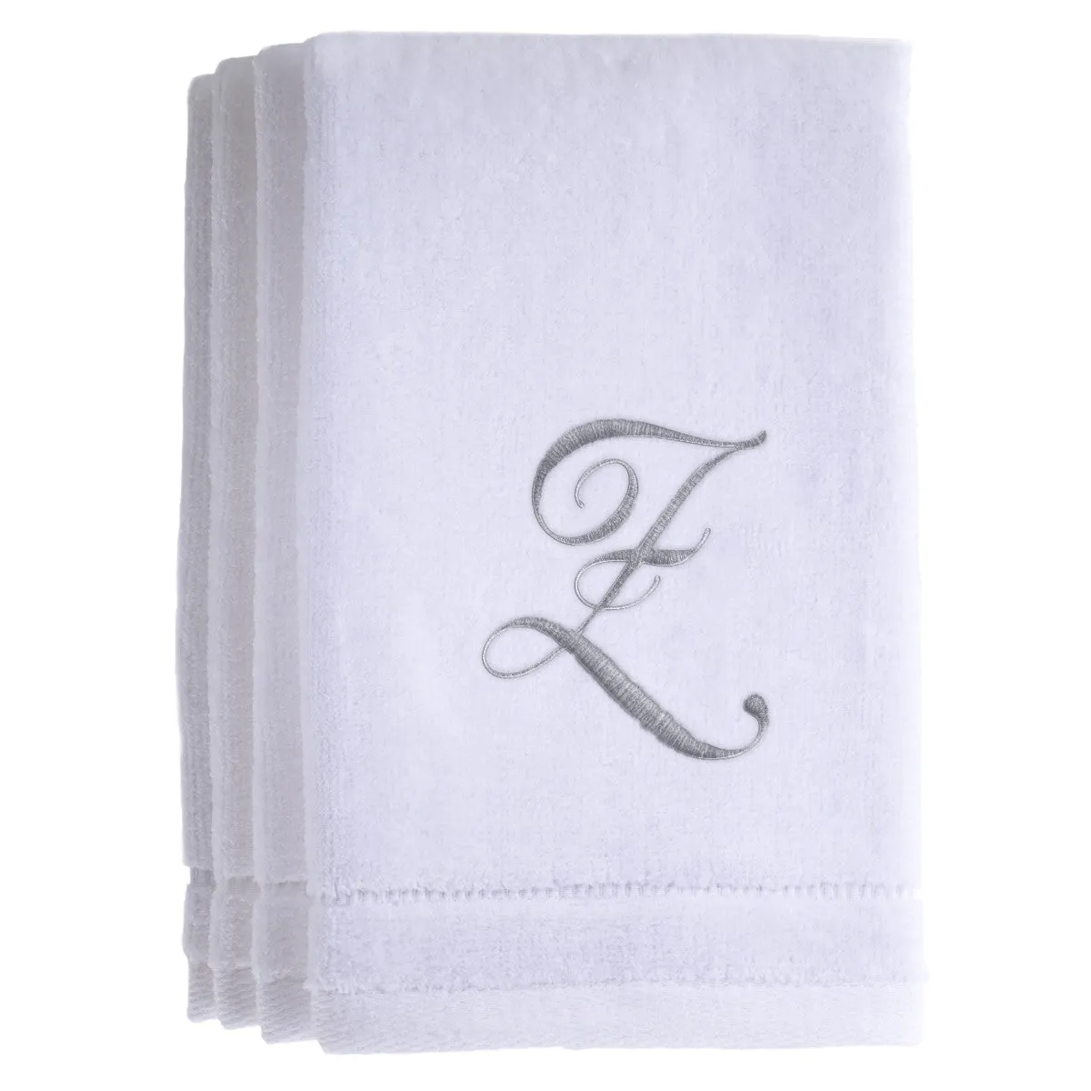 Set of 4 monogrammed towels - Initial Z