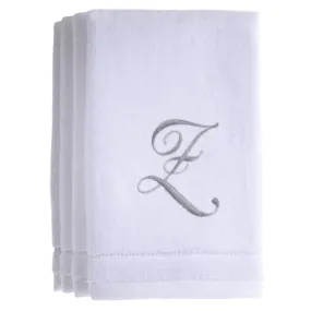 Set of 4 monogrammed towels - Initial Z