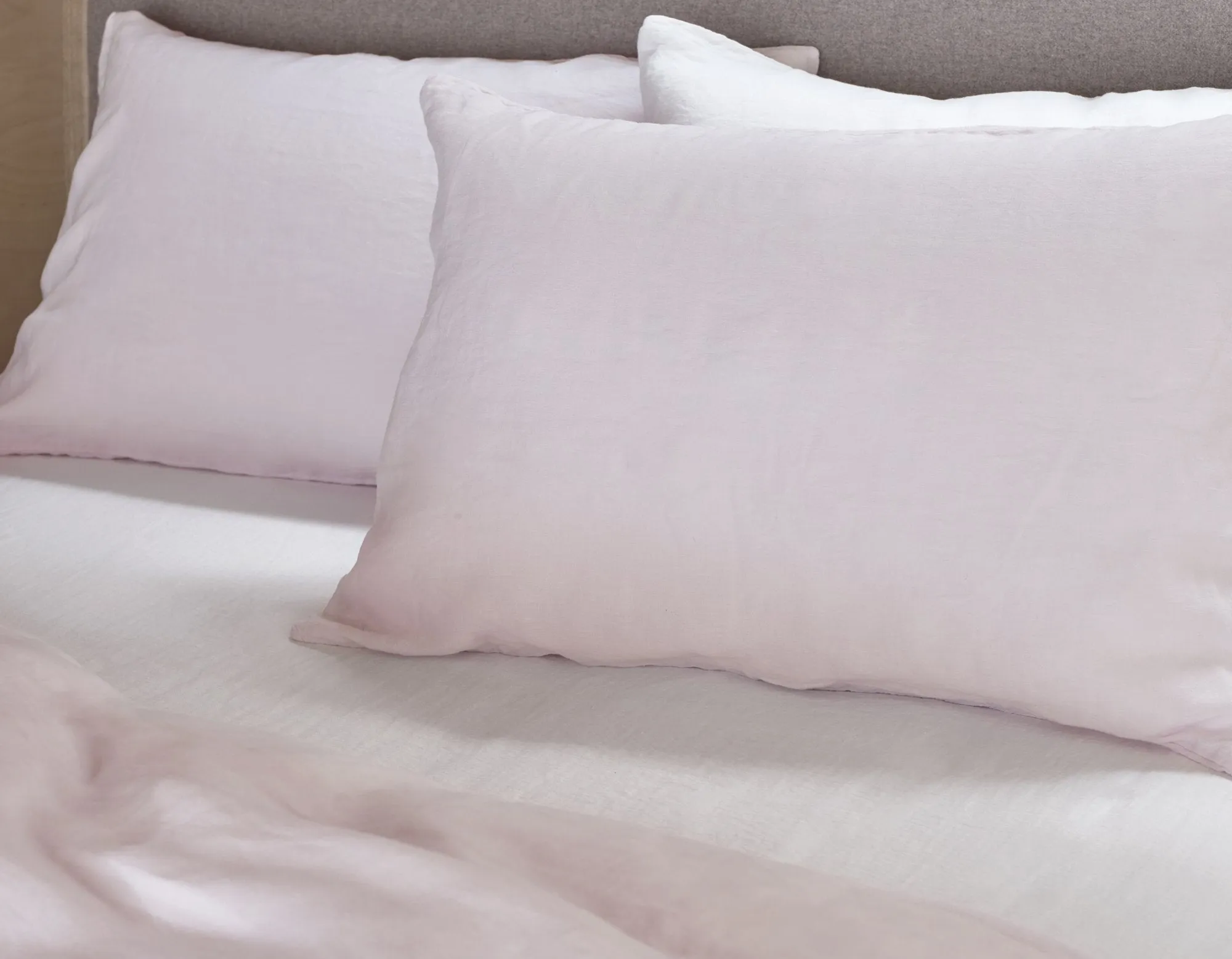 Single Linen Bedding Bundle - Soft Pink