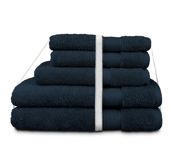 St Regis 5 Piece 600GSM Cotton Towel Set Navy