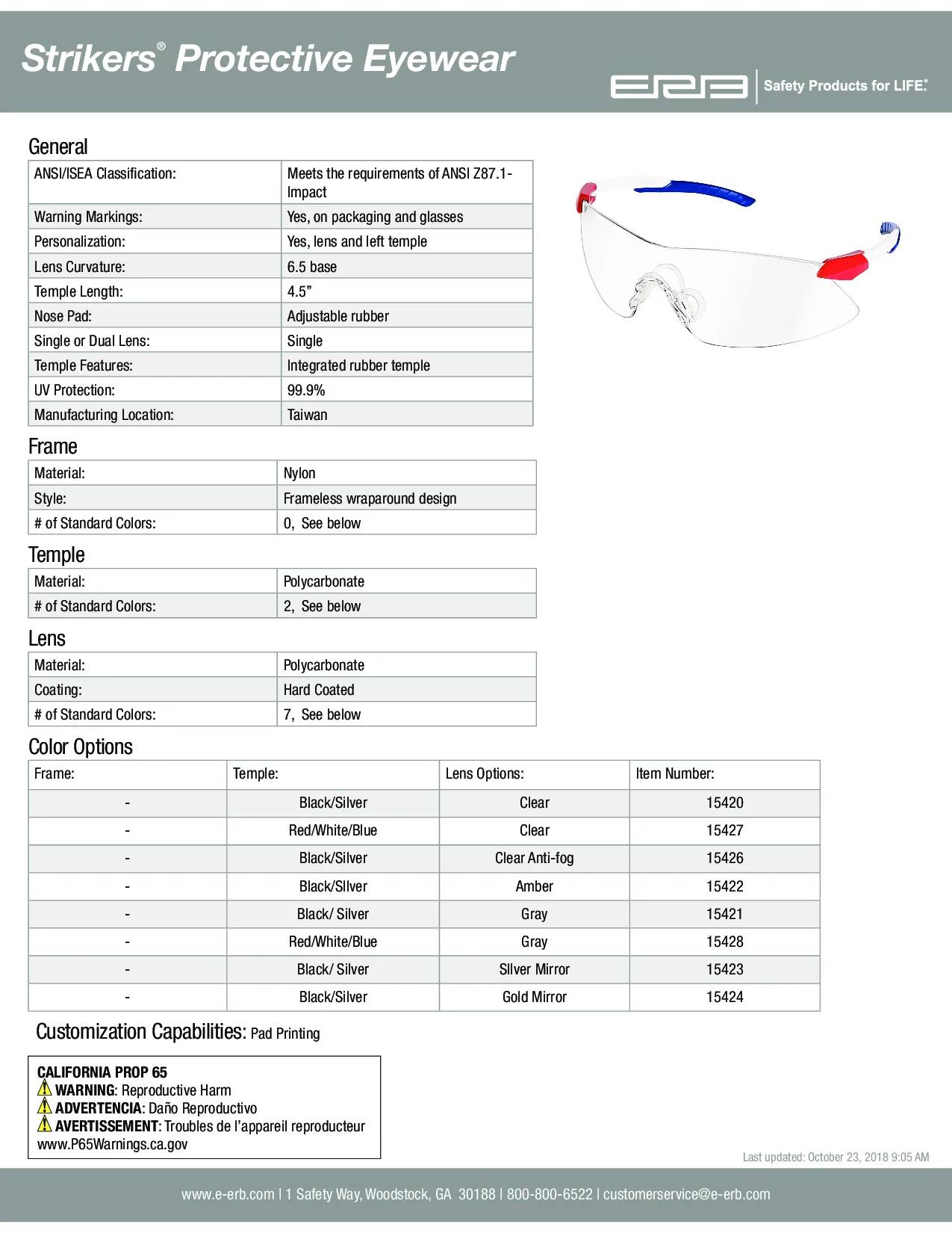 Strikers Safety Glasses 1PC