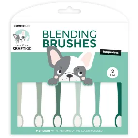 Studio Light Essentials 0.75" Blending Brushes 6/Pkg Nr. 14, Turquoise