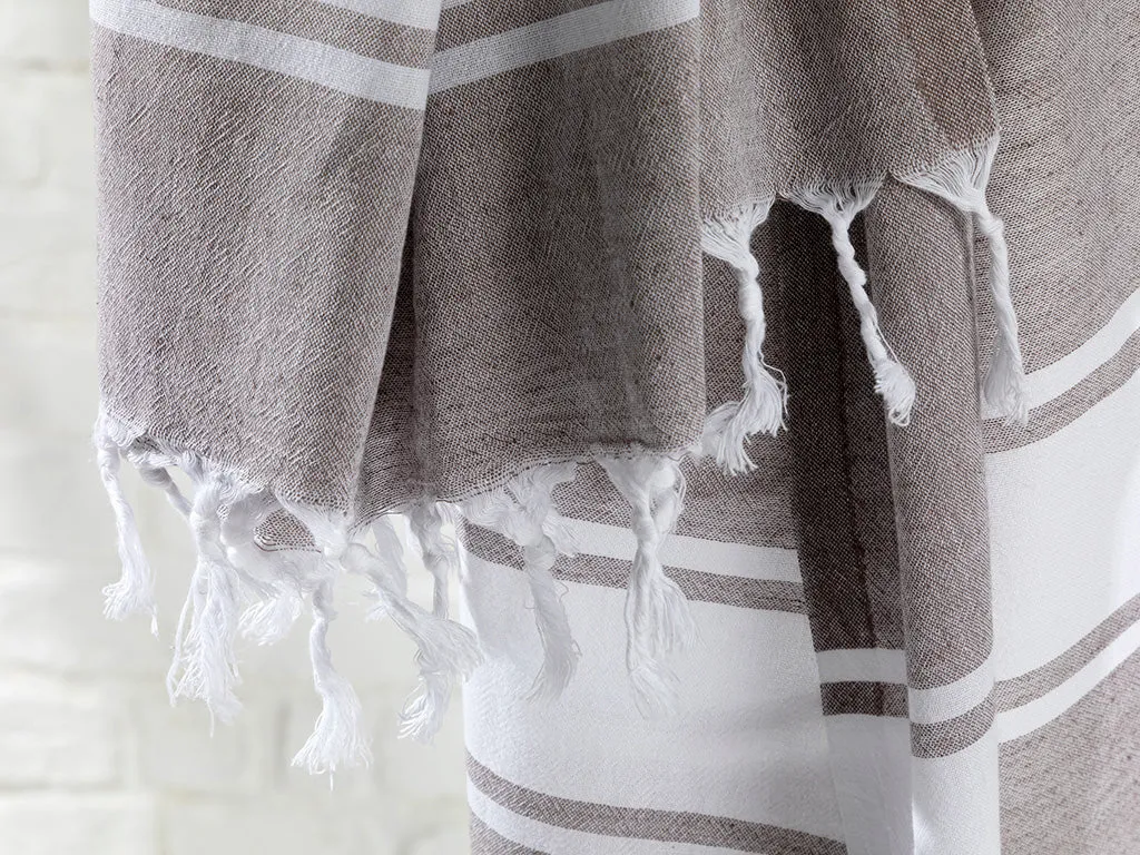 Super Soft Peshtemal - Turkish Bath/Beach Towel – Band Cotton Brown