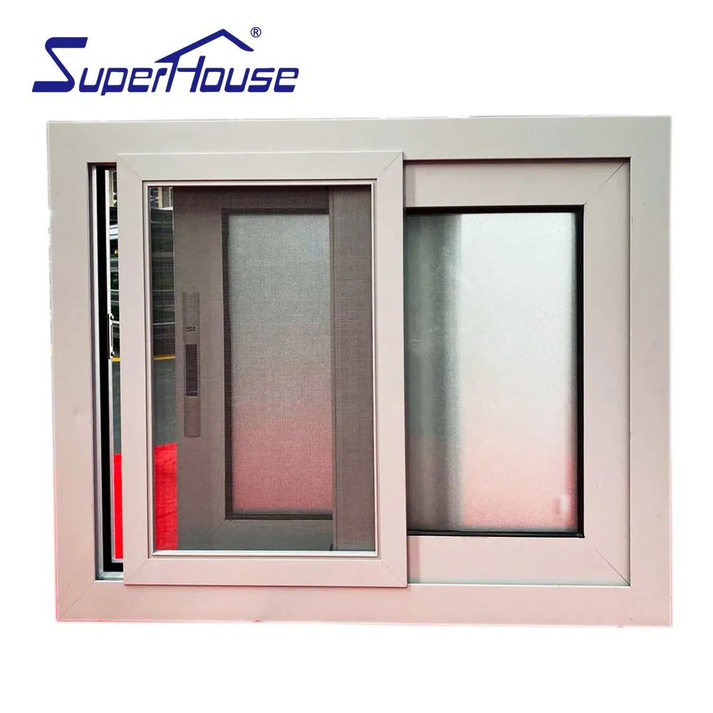 Superhouse Australia standard white color powder coating aluminum sliding windows with mosquito net