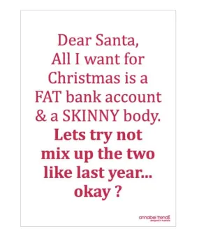 Tea Towel - Fat Skinny Xmas Red