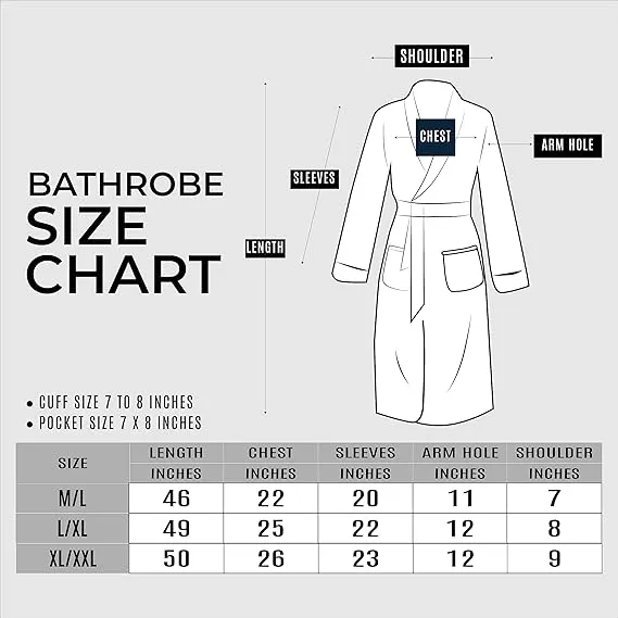 Terry Bathrobe and Slipper Set -100% Cotton Unisex Bathrobes for Men and Women