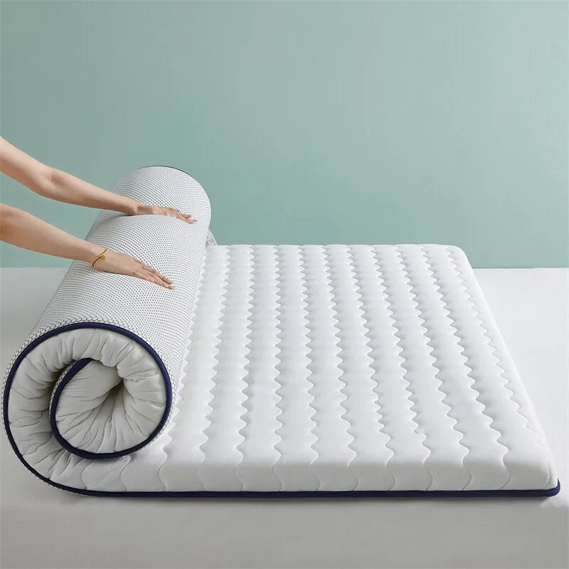 Thick Memory Foam Mattress Toppers - Antibacterial Soft Quilt Pad