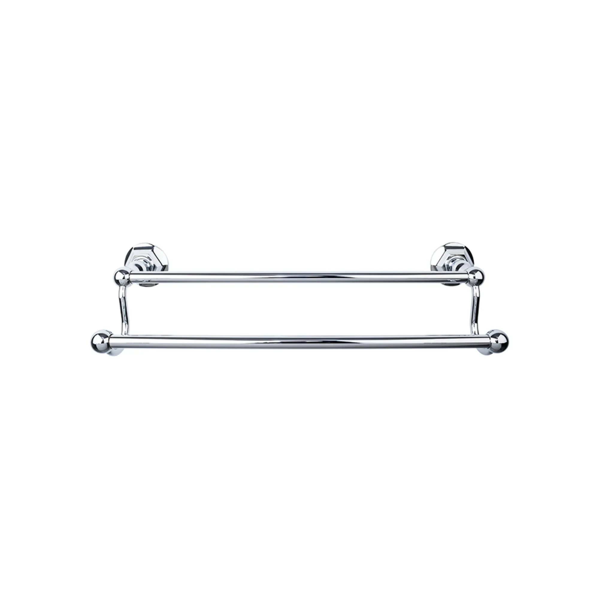 Top Knobs ED11PCB Edwardian Bath Towel Bar 30 Inch Double - Hex Backplate Polished Chrome