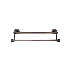 Top Knobs ED9ORBD Edwardian Bath Towel Bar 24 Inch Double - Plain Bplate Oil Rubbed Bronze