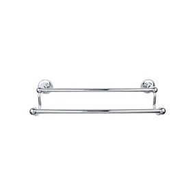 Top Knobs ED9PCA Edwardian Bath Towel Bar 24 In. Double - Beaded Bplate Polished Chrome