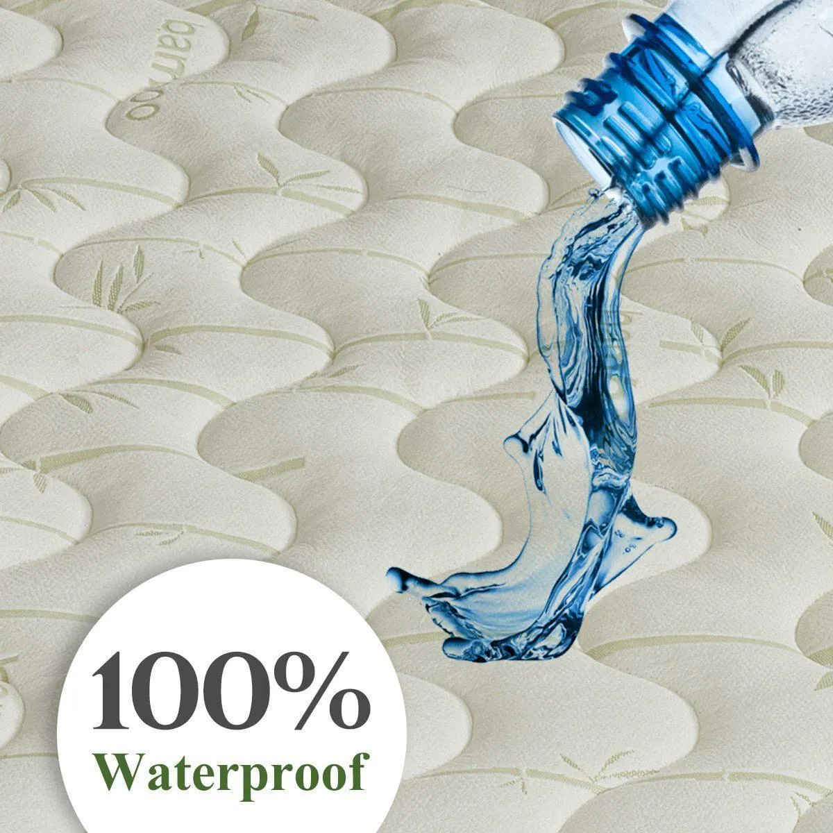 Top Split King ( Flex King ) Waterproof Bamboo Jacquard Mattress Pad