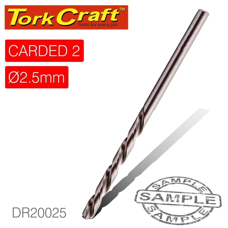 TORK CRAFT DRILL HSS 2.5MM 135DEG 2/CARD INDUSTRIAL BIT DR20025