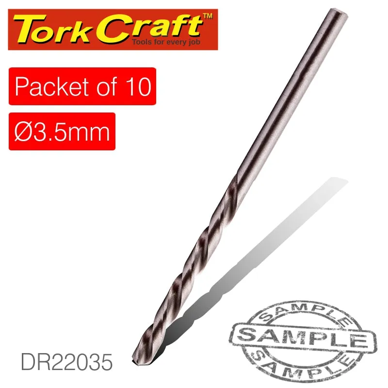 TORK CRAFT DRILL HSS 3.5MM 135DEG 10 PACK INDUSTRIAL BIT DR22035