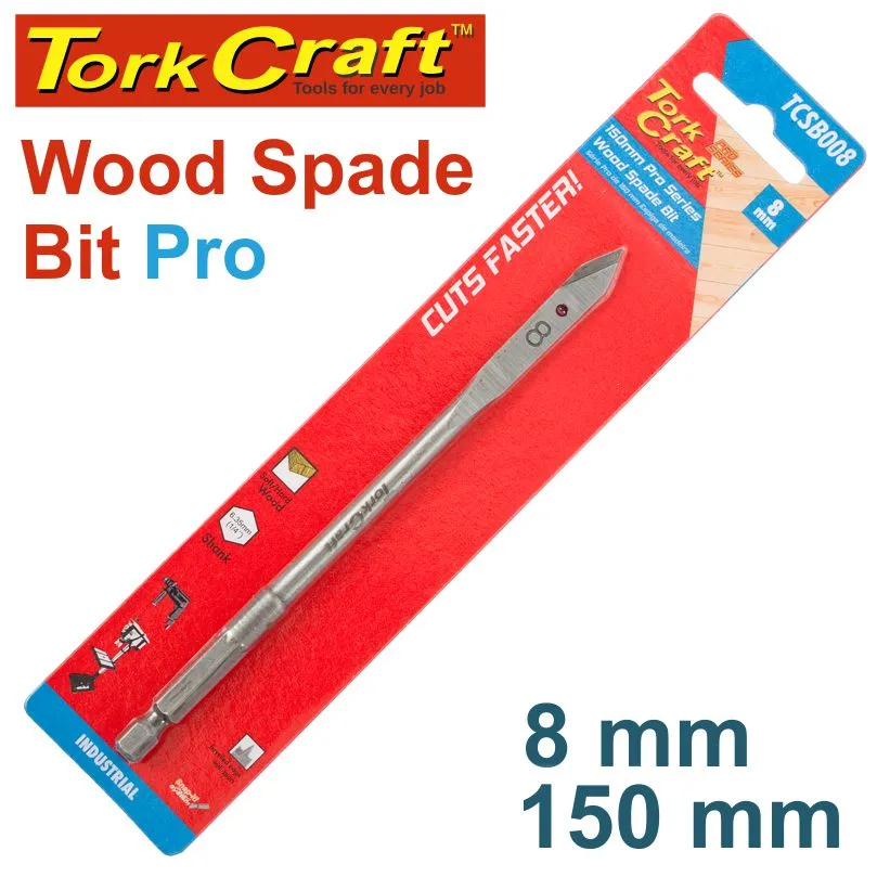 Tork Craft Spade Bit Pro Series 8Mm X 150Mm