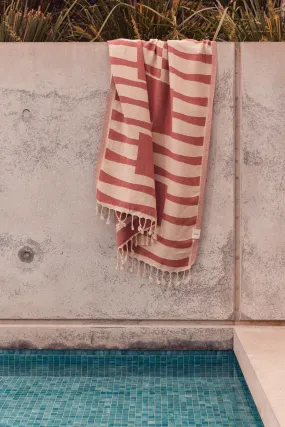 Totem Turkish Beach Towel | Burgundy