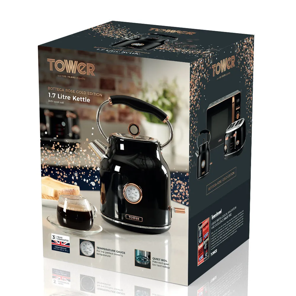 Tower  Bottega  Kettle 1.7L  - Black & Rose Gold