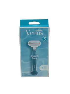 Venus Smooth Women's Razor Handle with 2 Blade Refills.  Pack of 3 razors with blade refills.