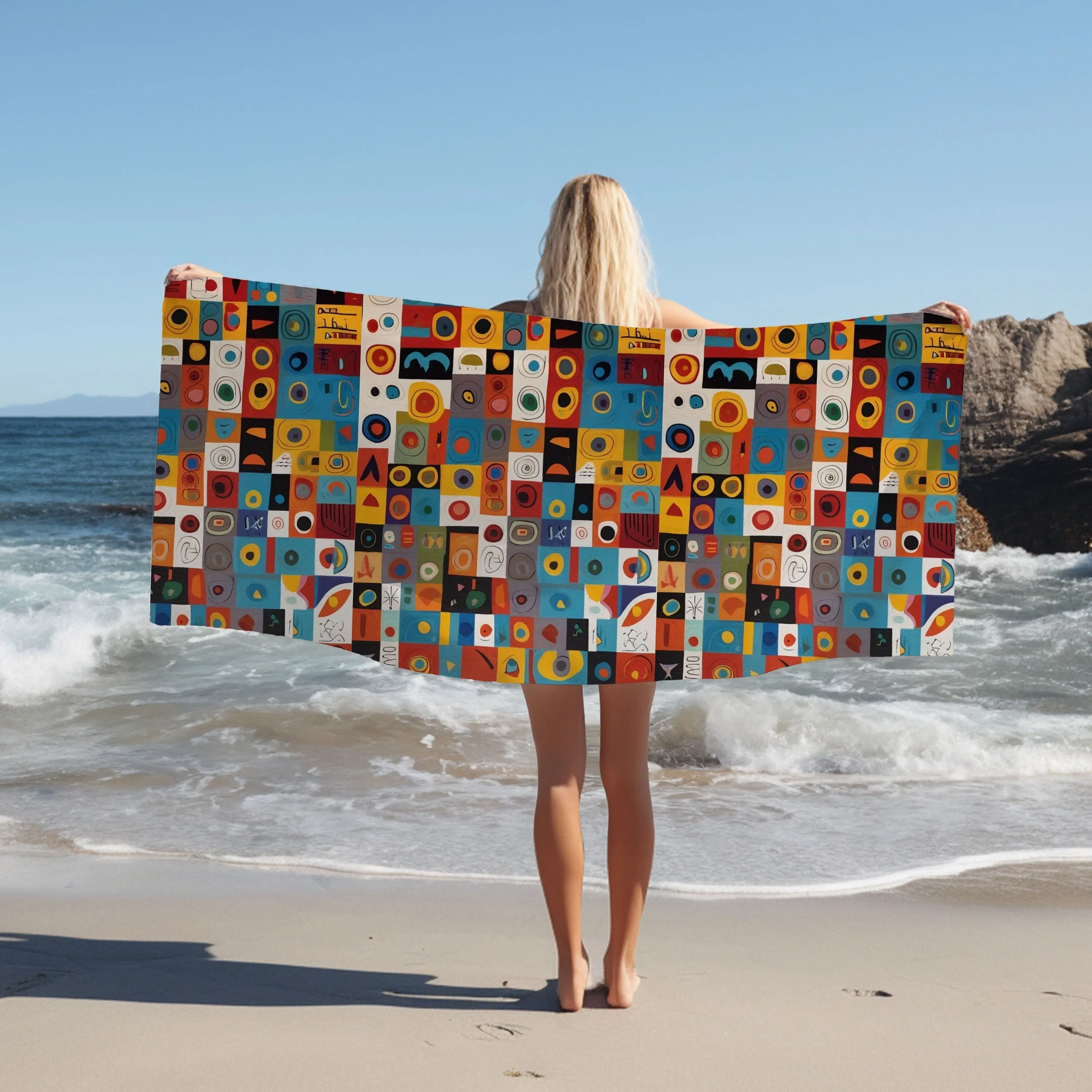 Vibrant Abstract Beach Towel for Summer Fun