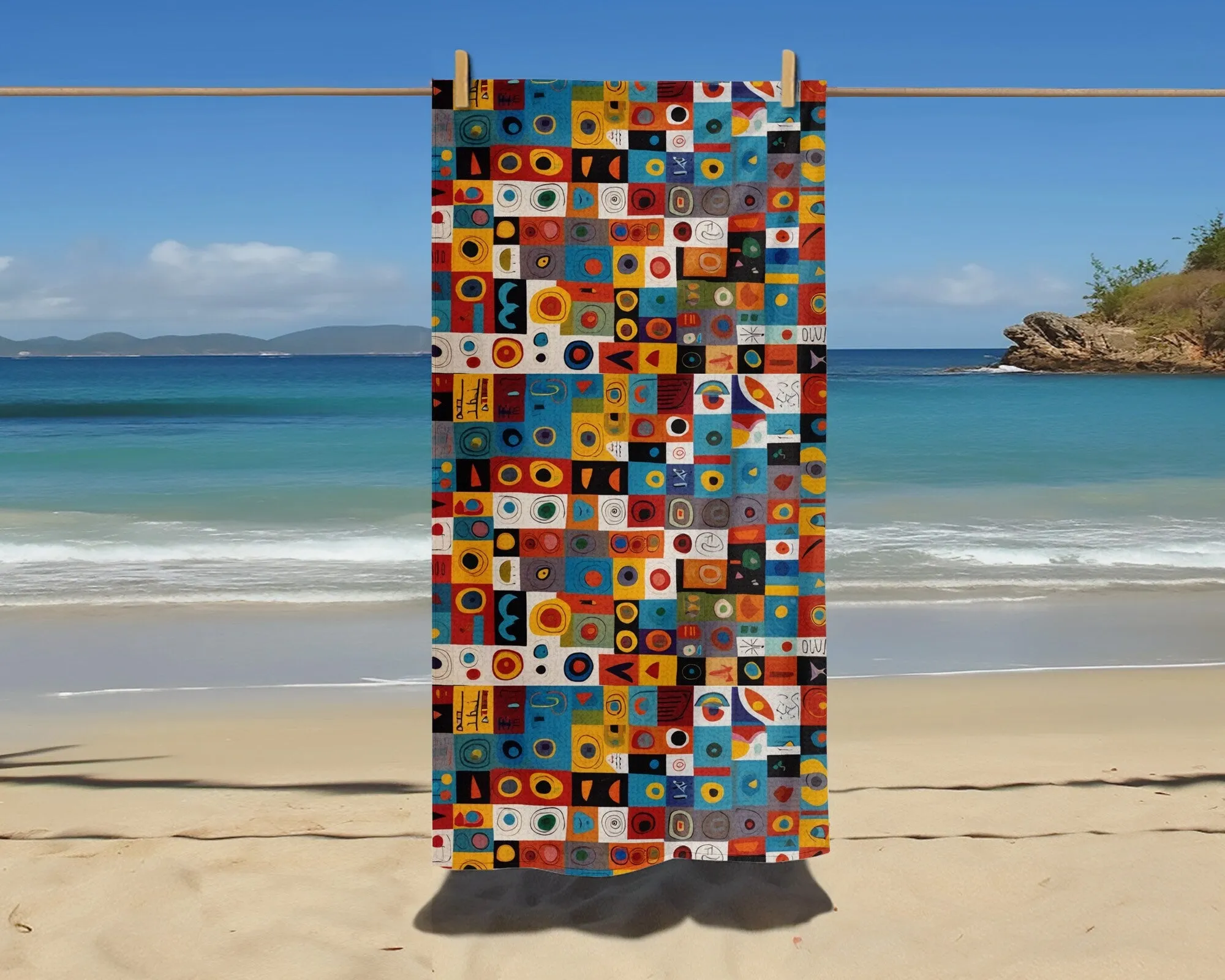 Vibrant Abstract Beach Towel for Summer Fun