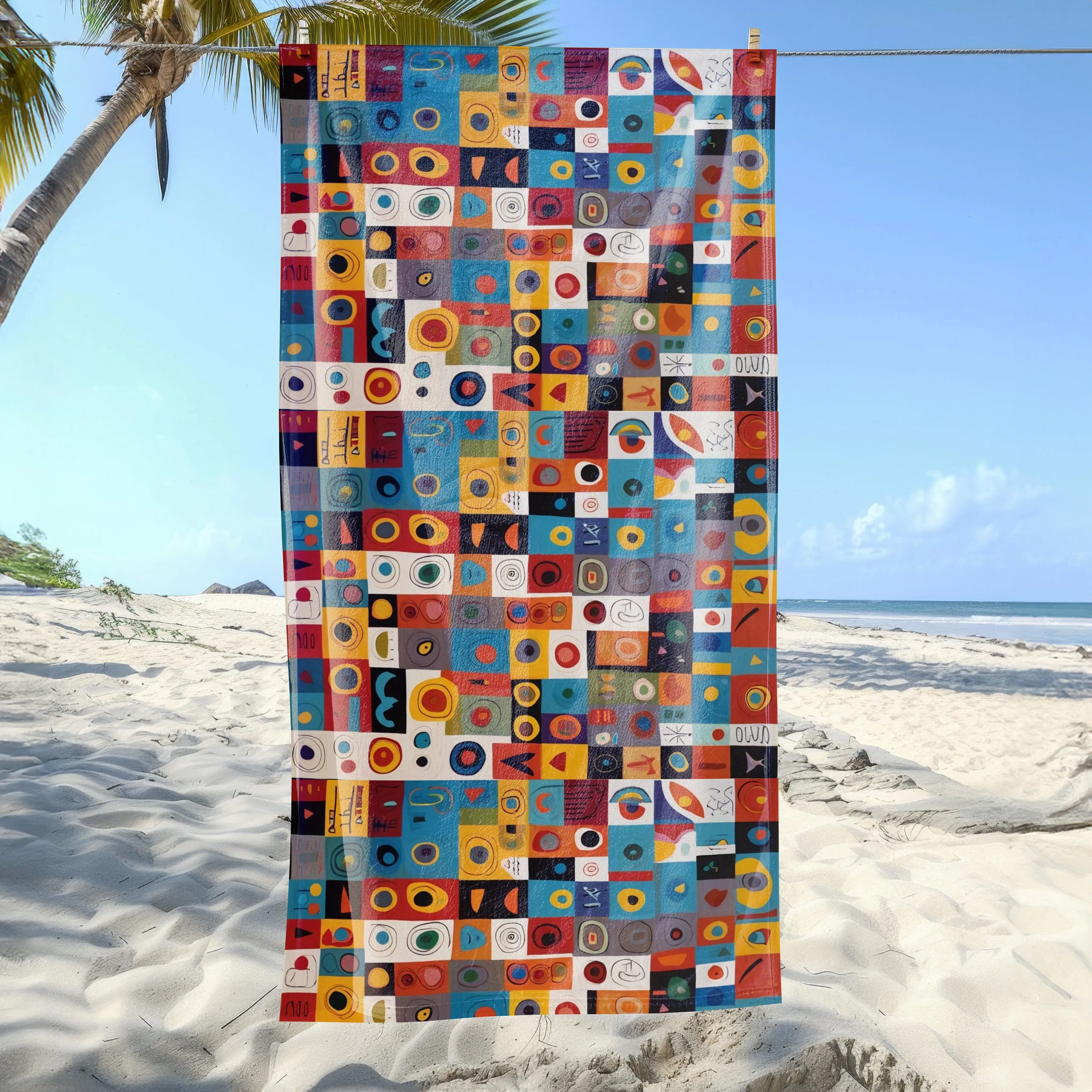 Vibrant Abstract Beach Towel for Summer Fun